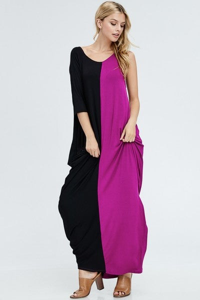 Just Relax One Sleeve Maxi Dress