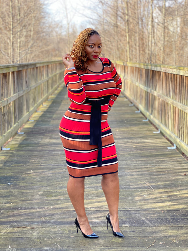 Multi Stripe Sweater Dress