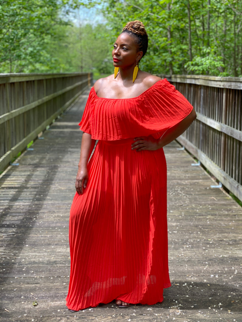 Spicy Off the Shoulder Maxi Dress