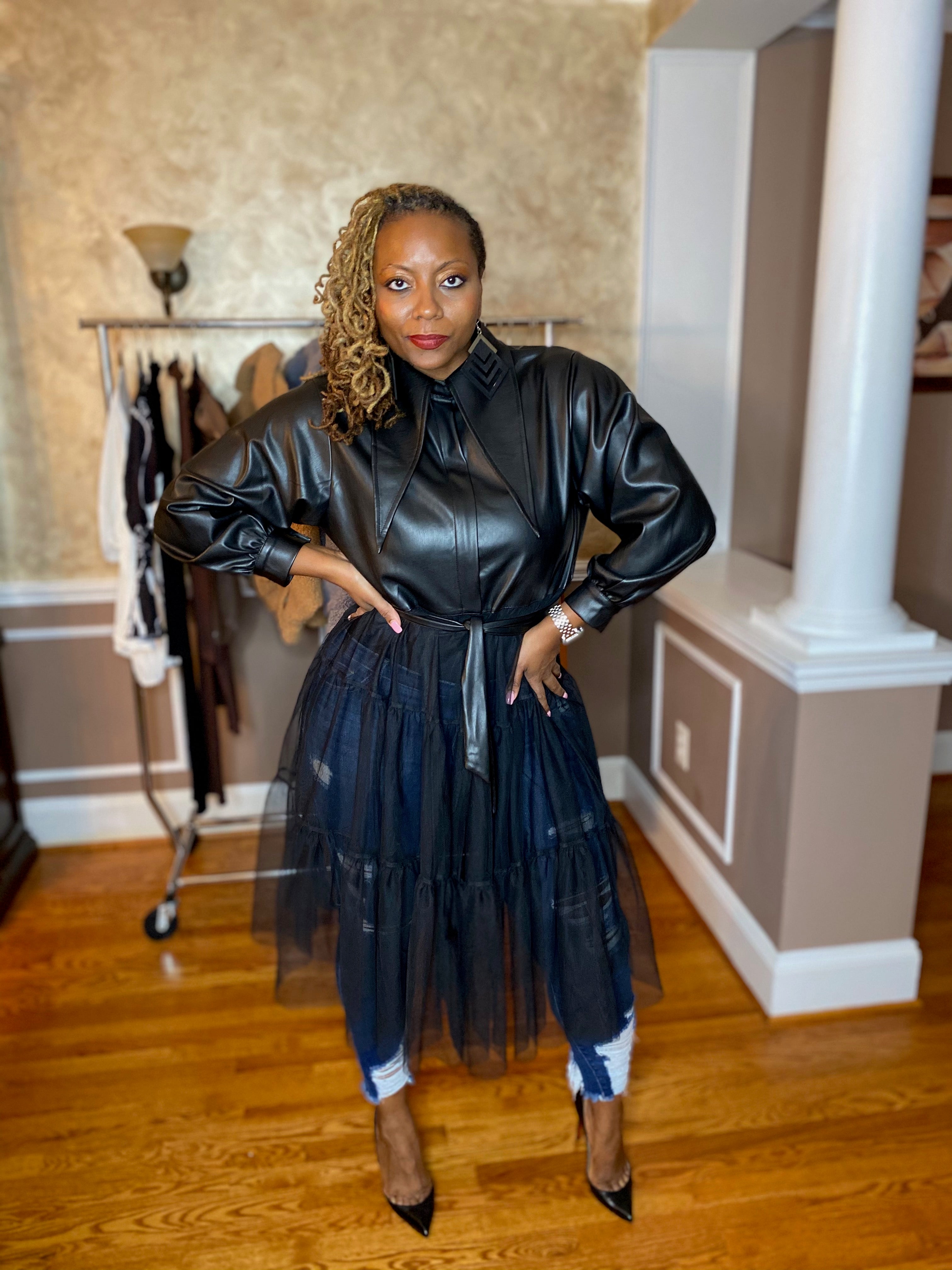 The Leather and Tulle Jacket – Chic Essentials Boutique
