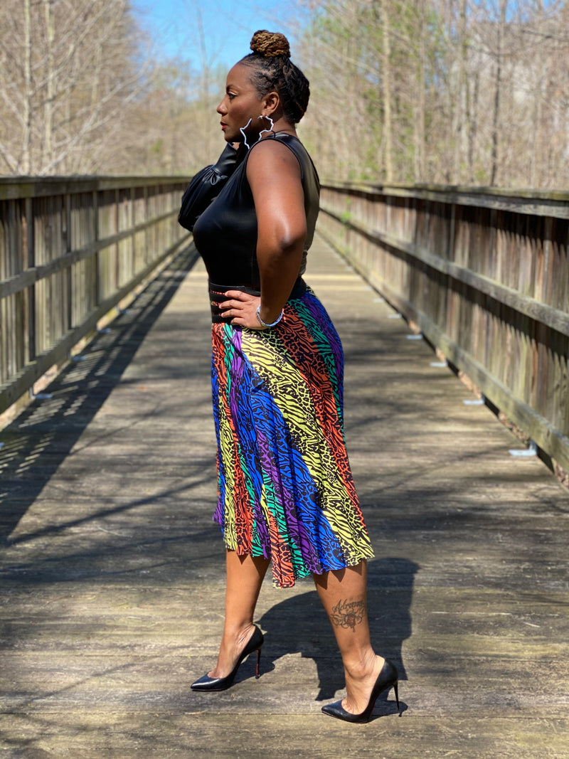 Color Me Wild Pleated Skirt